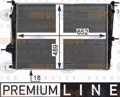 HELLA 8MK 376 700-411 - Radiator, mühərrikin soyudulması furqanavto.az