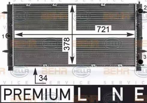 HELLA 8MK 376 700-481 - Radiator, mühərrikin soyudulması furqanavto.az