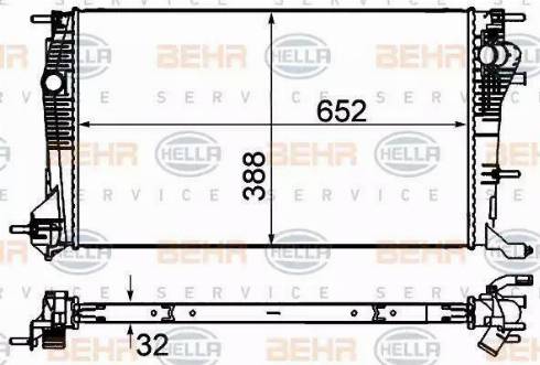 HELLA 8MK 376 700-421 - Radiator, mühərrikin soyudulması furqanavto.az