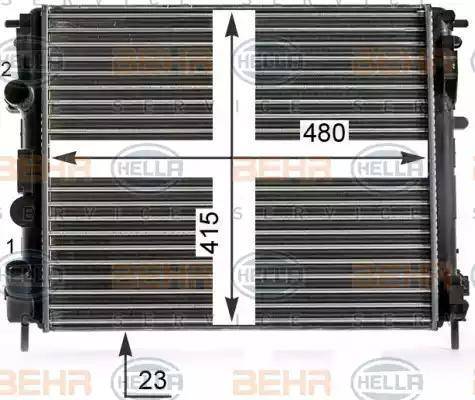 HELLA 8MK 376 700-584 - Radiator, mühərrikin soyudulması furqanavto.az