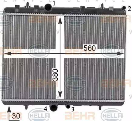 HELLA 8MK 376 700-531 - Radiator, mühərrikin soyudulması furqanavto.az