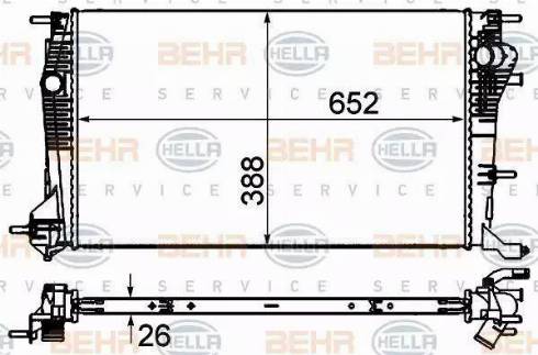 HELLA 8MK 376 700-394 - Radiator, mühərrikin soyudulması furqanavto.az