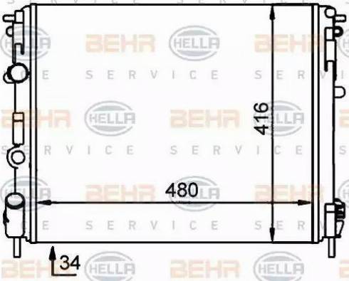 HELLA 8MK 376 701-704 - Radiator, mühərrikin soyudulması furqanavto.az