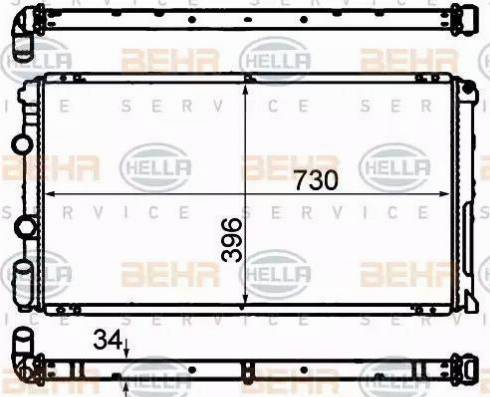 HELLA 8MK 376 708-451 - Radiator, mühərrikin soyudulması furqanavto.az