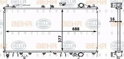 HELLA 8MK 376 708-401 - Radiator, mühərrikin soyudulması furqanavto.az