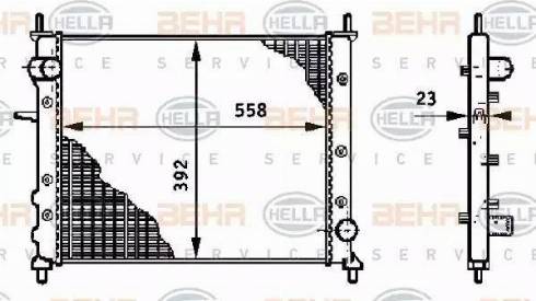 HELLA 8MK 376 708-501 - Radiator, mühərrikin soyudulması furqanavto.az