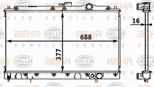 HELLA 8MK 376 708-111 - Radiator, mühərrikin soyudulması furqanavto.az