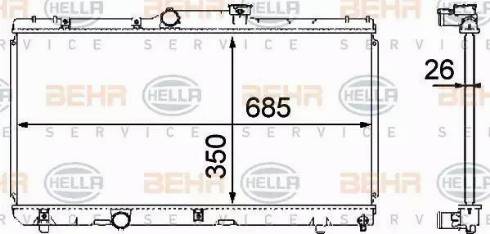 HELLA 8MK 376 708-391 - Radiator, mühərrikin soyudulması furqanavto.az