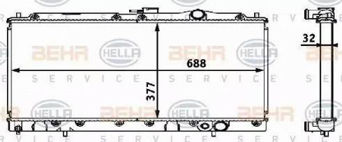 HELLA 8MK 376 708-321 - Radiator, mühərrikin soyudulması furqanavto.az