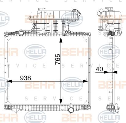 HELLA 8MK 376 702-854 - Radiator, mühərrikin soyudulması furqanavto.az