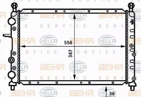 HELLA 8MK 376 707-001 - Radiator, mühərrikin soyudulması furqanavto.az