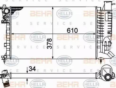 HELLA 8MK 376 707-021 - Radiator, mühərrikin soyudulması furqanavto.az