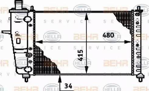 HELLA 8MK 376 719-531 - Radiator, mühərrikin soyudulması furqanavto.az