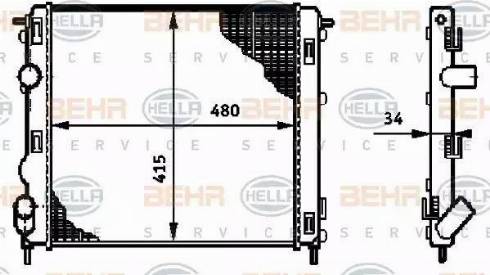 HELLA 8MK 376 719-681 - Radiator, mühərrikin soyudulması furqanavto.az