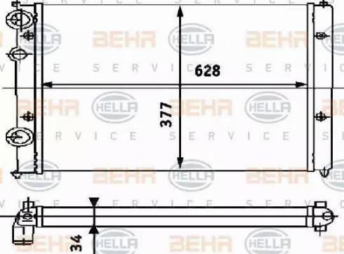 HELLA 8MK 376 714-444 - Radiator, mühərrikin soyudulması furqanavto.az