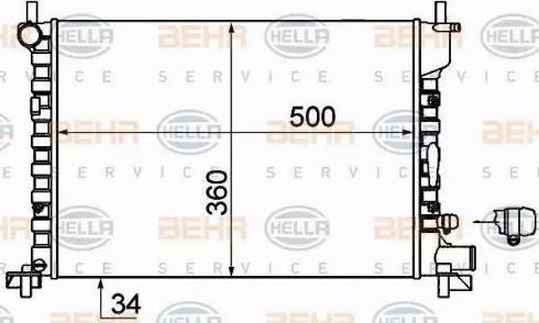 HELLA 8MK 376 714-244 - Radiator, mühərrikin soyudulması furqanavto.az