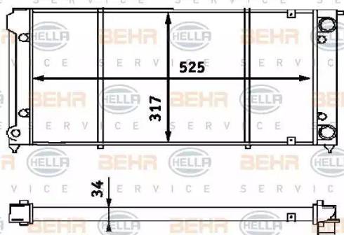 HELLA 8MK 376 714-791 - Radiator, mühərrikin soyudulması furqanavto.az