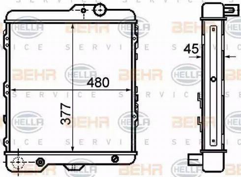 HELLA 8MK 376 714-711 - Radiator, mühərrikin soyudulması furqanavto.az