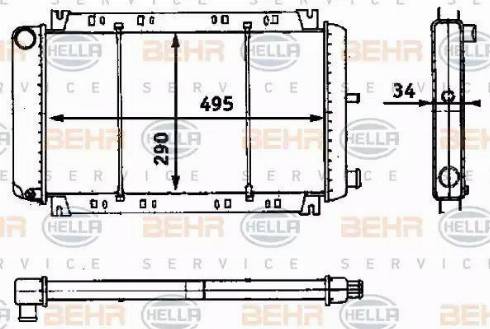 HELLA 8MK 376 715-461 - Radiator, mühərrikin soyudulması furqanavto.az