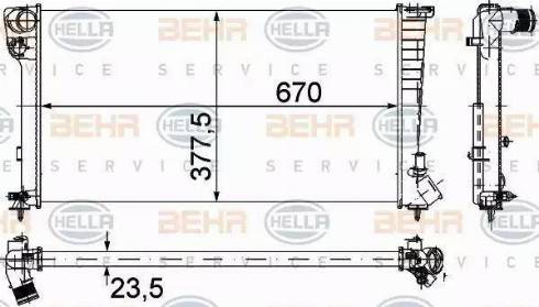 HELLA 8MK 376 715-524 - Radiator, mühərrikin soyudulması www.furqanavto.az