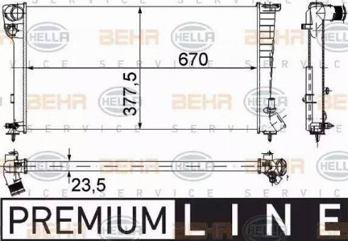 HELLA 8MK 376 715-521 - Radiator, mühərrikin soyudulması furqanavto.az