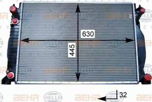 HELLA 8MK 376 715-341 - Radiator, mühərrikin soyudulması furqanavto.az