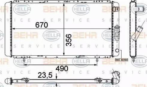 HELLA 8MK 376 715-361 - Radiator, mühərrikin soyudulması furqanavto.az