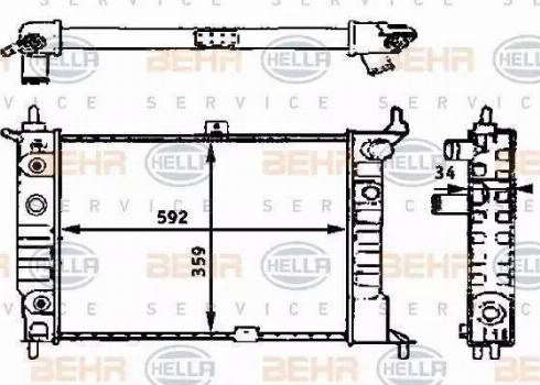 HELLA 8MK 376 715-311 - Radiator, mühərrikin soyudulması furqanavto.az