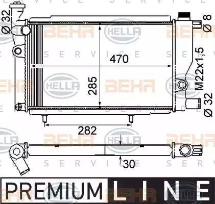 HELLA 8MK 376 715-381 - Radiator, mühərrikin soyudulması furqanavto.az