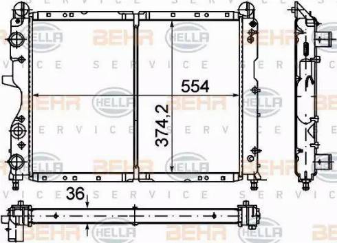 HELLA 8MK 376 716-151 - Radiator, mühərrikin soyudulması furqanavto.az