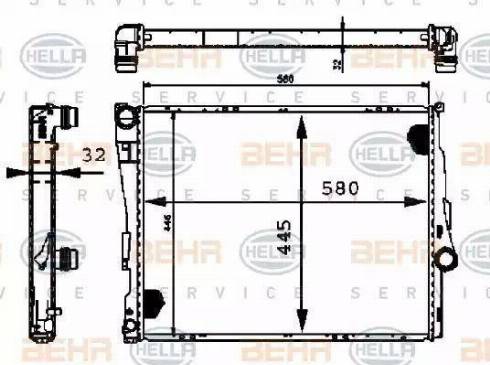 HELLA 8MK 376 716-244 - Radiator, mühərrikin soyudulması furqanavto.az