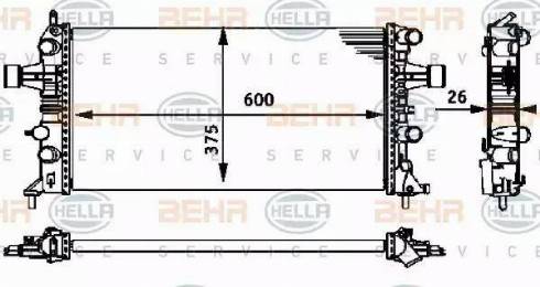 HELLA 8MK 376 710-664 - Radiator, mühərrikin soyudulması furqanavto.az