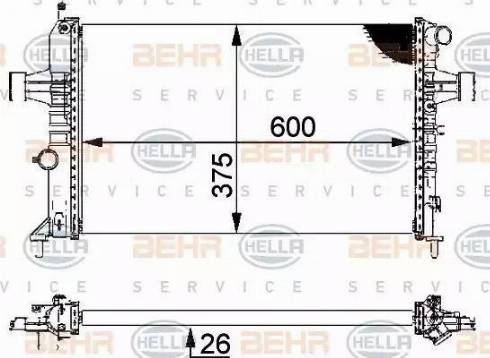 HELLA 8MK 376 710-314 - Radiator, mühərrikin soyudulması furqanavto.az