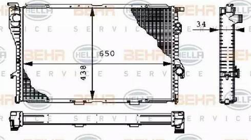 HELLA 8MK 376 711-114 - Radiator, mühərrikin soyudulması furqanavto.az