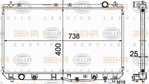 HELLA 8MK 376 718-551 - Radiator, mühərrikin soyudulması furqanavto.az