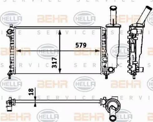 HELLA 8MK 376 718-581 - Radiator, mühərrikin soyudulması furqanavto.az