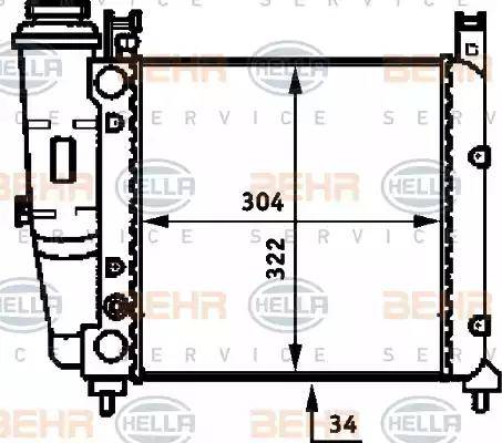 HELLA 8MK 376 713-501 - Radiator, mühərrikin soyudulması furqanavto.az