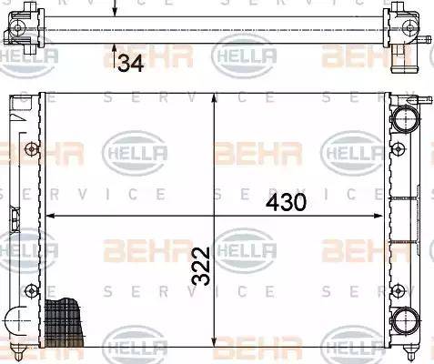 HELLA 8MK 376 713-334 - Radiator, mühərrikin soyudulması furqanavto.az