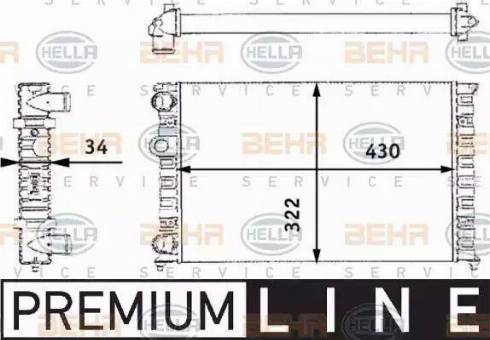 HELLA 8MK 376 713-741 - Radiator, mühərrikin soyudulması furqanavto.az