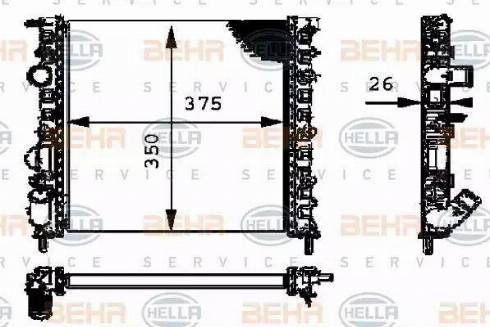 HELLA 8MK 376 712-634 - Radiator, mühərrikin soyudulması furqanavto.az