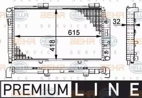 HELLA 8MK 376 712-021 - Radiator, mühərrikin soyudulması furqanavto.az