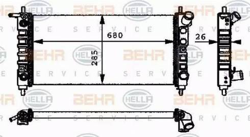 HELLA 8MK 376 712-711 - Radiator, mühərrikin soyudulması furqanavto.az