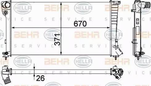 HELLA 8MK 376 717-611 - Radiator, mühərrikin soyudulması www.furqanavto.az