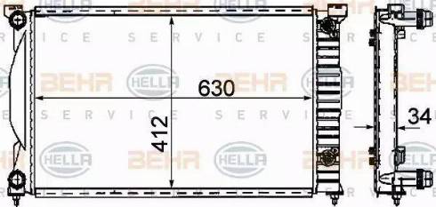 HELLA 8MK 376 781-061 - Radiator, mühərrikin soyudulması furqanavto.az