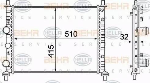 HELLA 8MK 376 781-101 - Radiator, mühərrikin soyudulması furqanavto.az