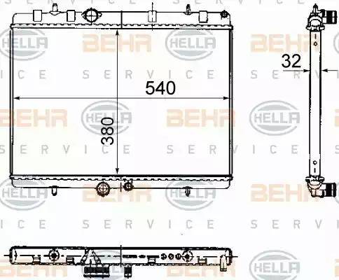 HELLA 8MK 376 781-111 - Radiator, mühərrikin soyudulması furqanavto.az