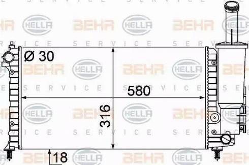 HELLA 8MK 376 787-091 - Radiator, mühərrikin soyudulması furqanavto.az