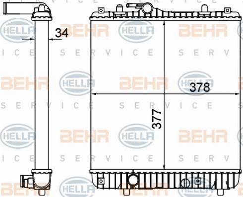 HELLA 8MK 376 735-085 - Radiator, mühərrikin soyudulması furqanavto.az