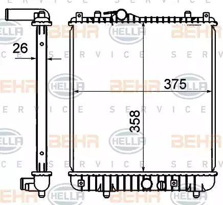 HELLA 8MK 376 735-071 - Radiator, mühərrikin soyudulması furqanavto.az