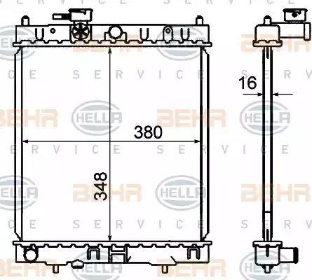 HELLA 8MK 376 735-171 - Radiator, mühərrikin soyudulması furqanavto.az